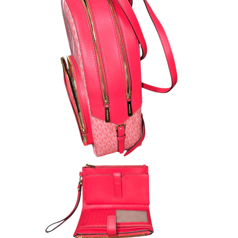 Michael Kors NWT Grapefruit Backpack & Used Wristlet Wallet - Picture 2 of 12